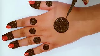 Gol tikki Arabic Mehndi Design | easy beautiful back hand Mehndi design | आसान मेहंदी डिजाइन