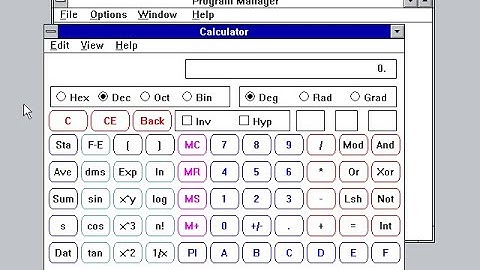 The calculator of Windows 3.1