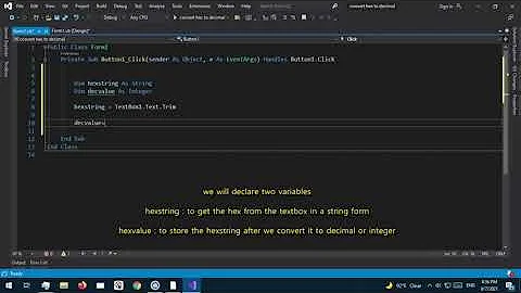 Convert Hexadecimal to decimal  vb.net