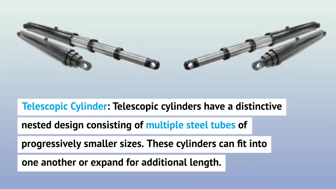 Hydraulic Cylinders Types Tie Rod, Telescopic, Stainless Steel