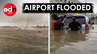 Dubai Flooding: Airport UNDERWATER After Huge Storms Hit Middle East by On Demand News 351,839 views 11 days ago 2 minutes, 54 seconds