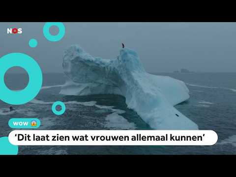 Wow! Professional cliff diver Molly takes a leap off an iceberg
