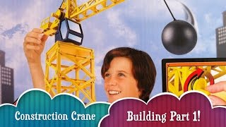 Part 1 Building Power City Construction Crane Set 120 Pieces Real Working Crane With Wrecking Ball screenshot 1