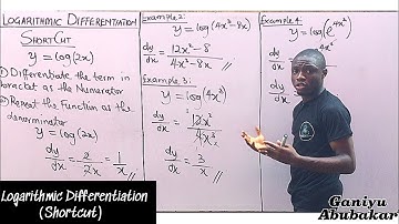 Logarithmic Functions Of Differentiation(SHORTCUT) #calculus #differentiation #excellentlinkacademy