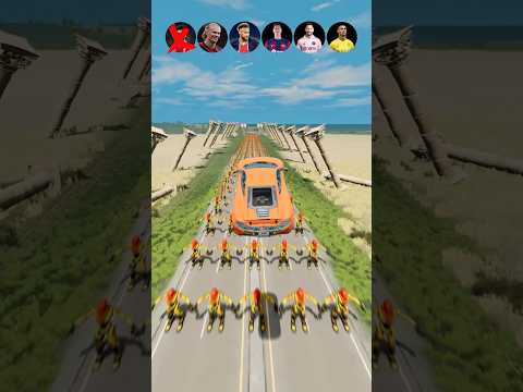 CR7 Vs Messi Vs Robert Vs Mohamed Salah Vs 500 Dummy BeamNG Drive Shorts 