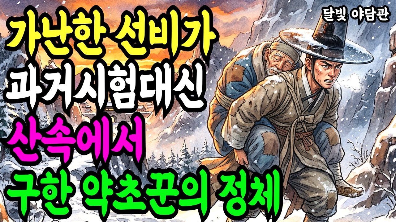 산에서 얼어 죽어가던 약초꾼을 구한 가난한 선비, 과거시험에 낙방하지만 인생역전한다...약초꾼의 정체는?ㅣ야담 전설 민담 설화 신화 조선 옛날이야기 오디오북 시니어북 수면동화