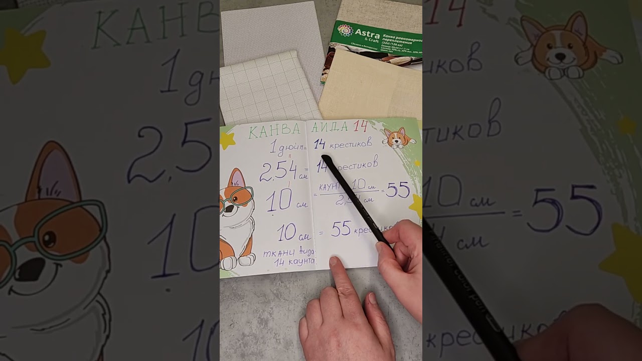 Дюйм и СМ, Каунт и Количество Крестиков, канва Аида #вышивка #канвааида #крестики