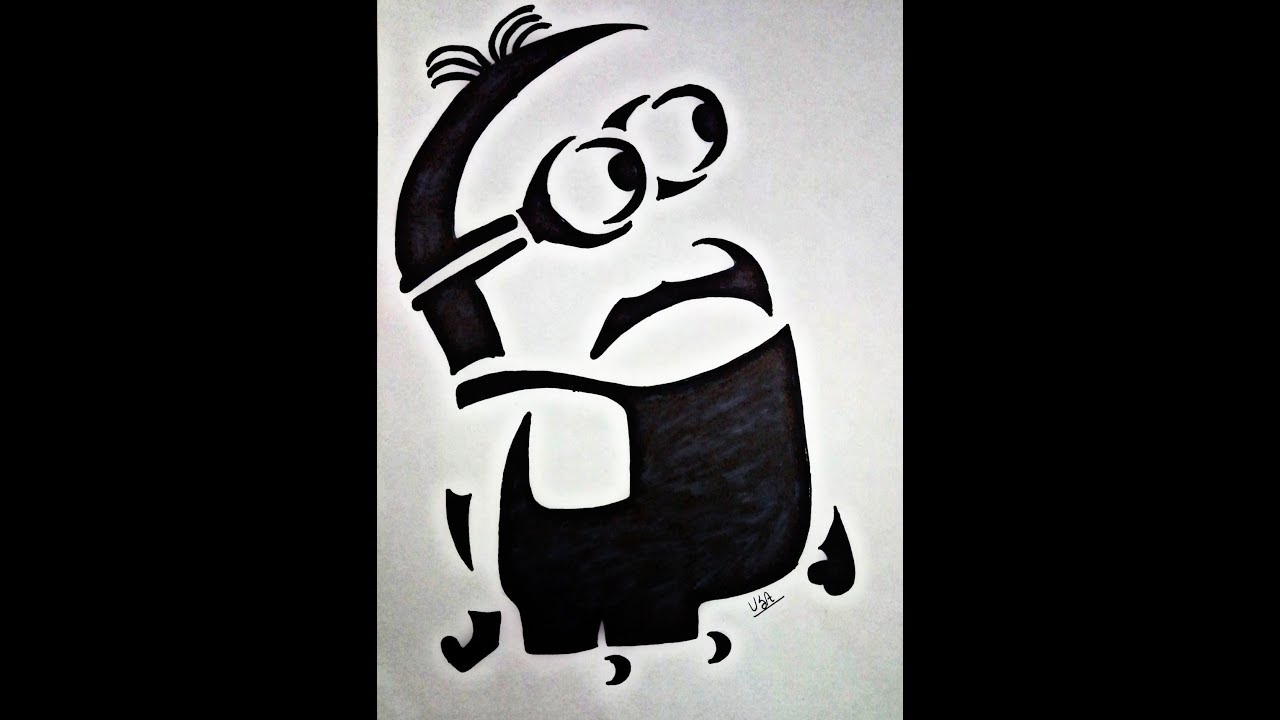 Super Duper Cool And Beautiful Cartoon Minion Black Marker Drawing How To Draw Minion Cartoon Youtube Minions Cartoon Marker Drawing Drawings