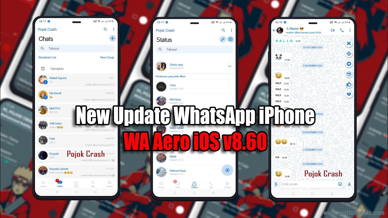 New Update || Cara Ubah WhatsApp Android Menjadi iPhone - WA Aero iOS v8.60