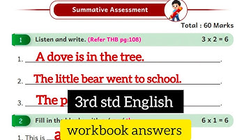3rd std English Term 1 Summative Assessment Workbook answers 2025