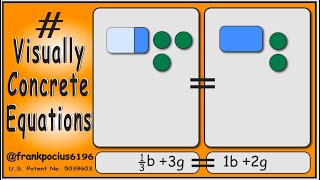 VISUAL EQUATION _ 1/3 b +3g = 1b +2g _ SOLVING BASIC EQUATIONS _ SOLVING BASIC WORD PROBLEMS
