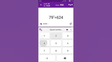 Math Tricks - Training mode - square numbers between 70 and 79 - level 045 (Number Keyboard)