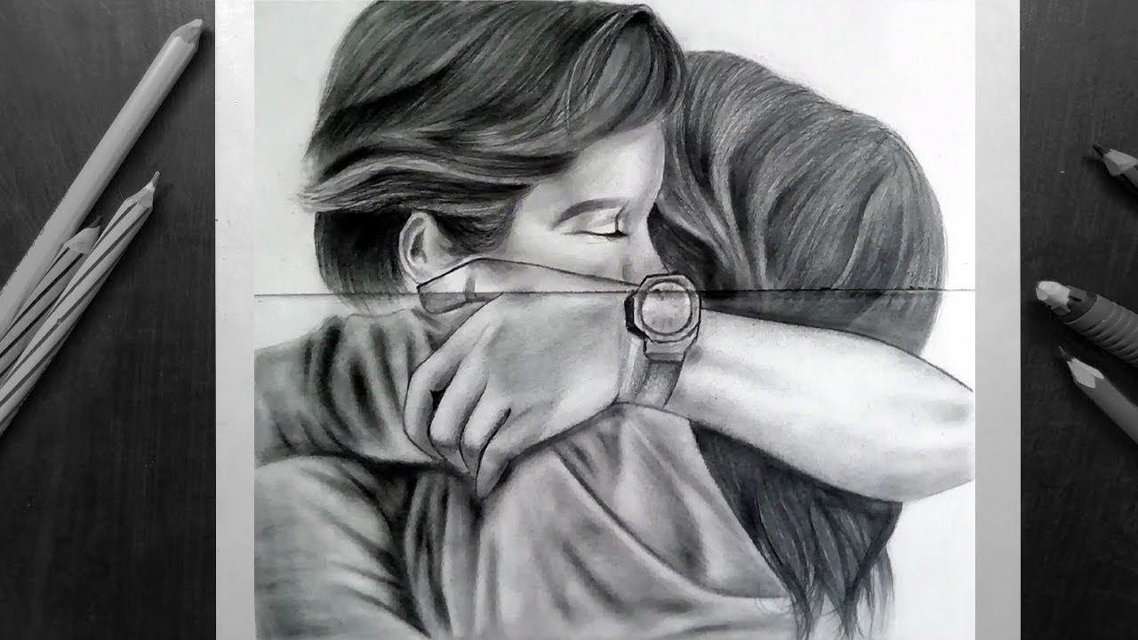 Draw a realistic sketch portrait for couple familywedding anniversary  gift by Lihua002  Fiverr