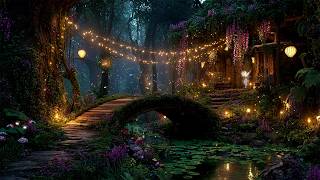 Magical Fairycore Village in the Fireflies Forests 🍄 Fantasy Night Music, Calm Lake,...for Relax screenshot 4