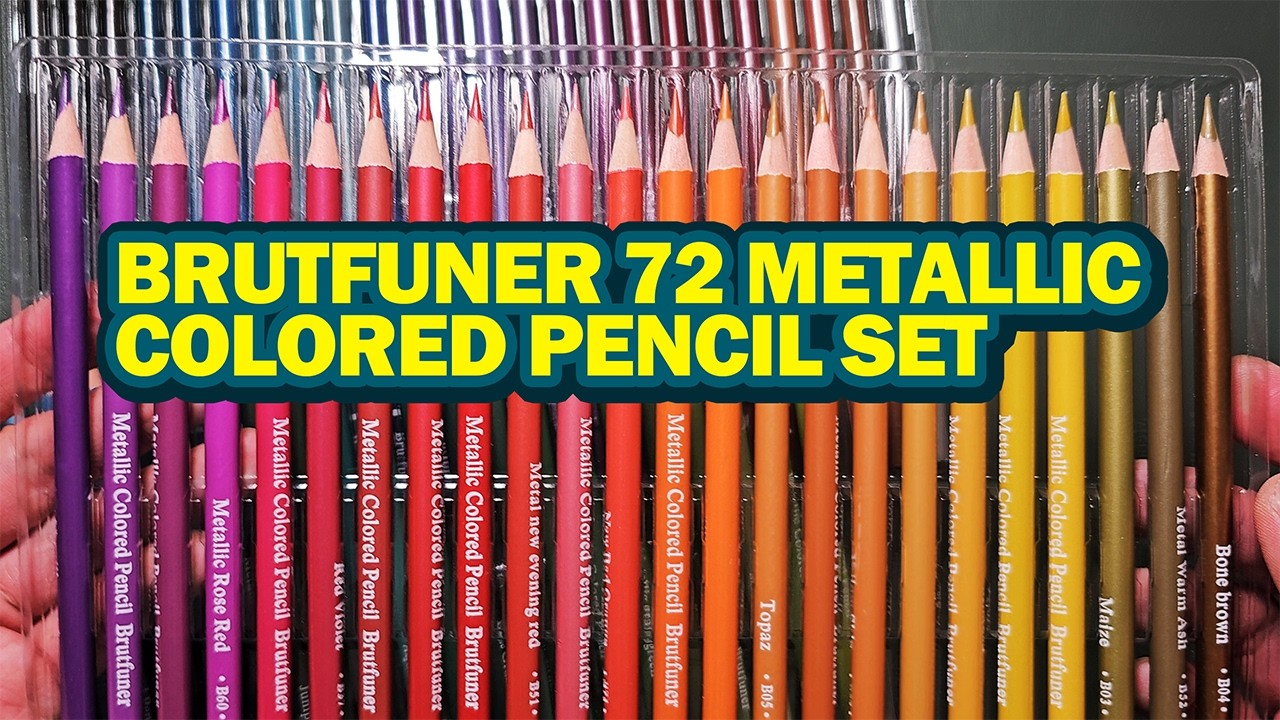 Brutfuner 72 Metallic Colored Pencil Set | Swatching, Blending