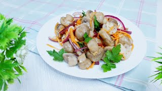 Таких грибов Вы точно ещё не пробовали🔥Очень вкусный салат🔥Маринованные шампиньоны/champignon