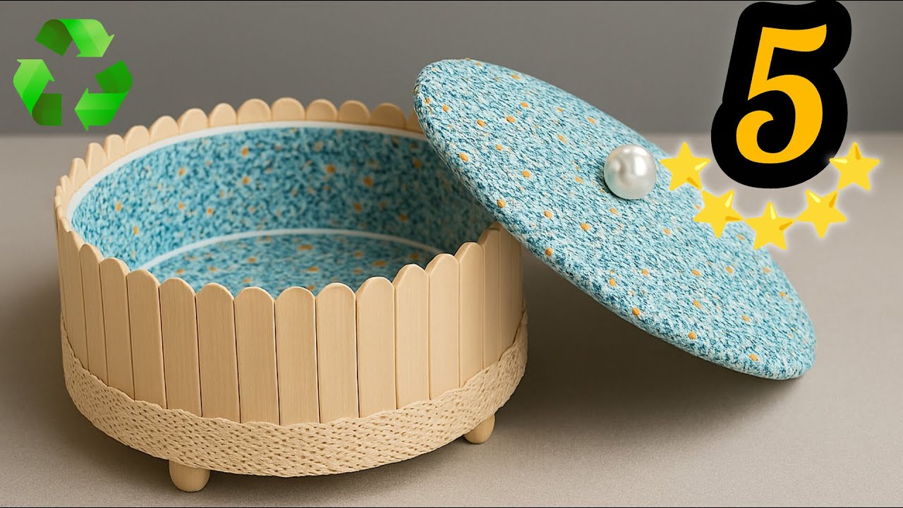 ✨ DIY Decorative Storage Bowl with Cardboard and Fabric ♻️😍 Handmade 5-Star Craft Idea