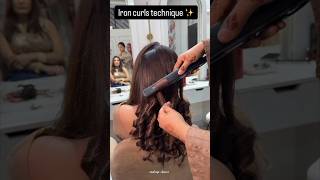 Iron Curls Technique 🤩💯#hairstyle #hair #makeup #makeuptips