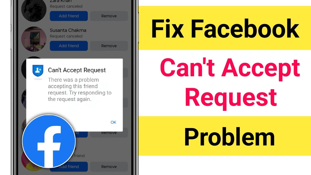 Fix Facebook Friends Can't Accept Request Problem || Can't Accept Friends Request On Facebook