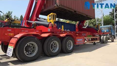 How to load a container using a sideloader ? 40ft container side lifter trailer testing
