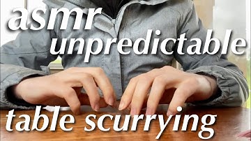 ASMR unpredictable scurrying up to the camera on a wooden table (no talking)