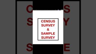 Census survey & Sample survey | Meaning & Difference | Research Methodology & Statistics