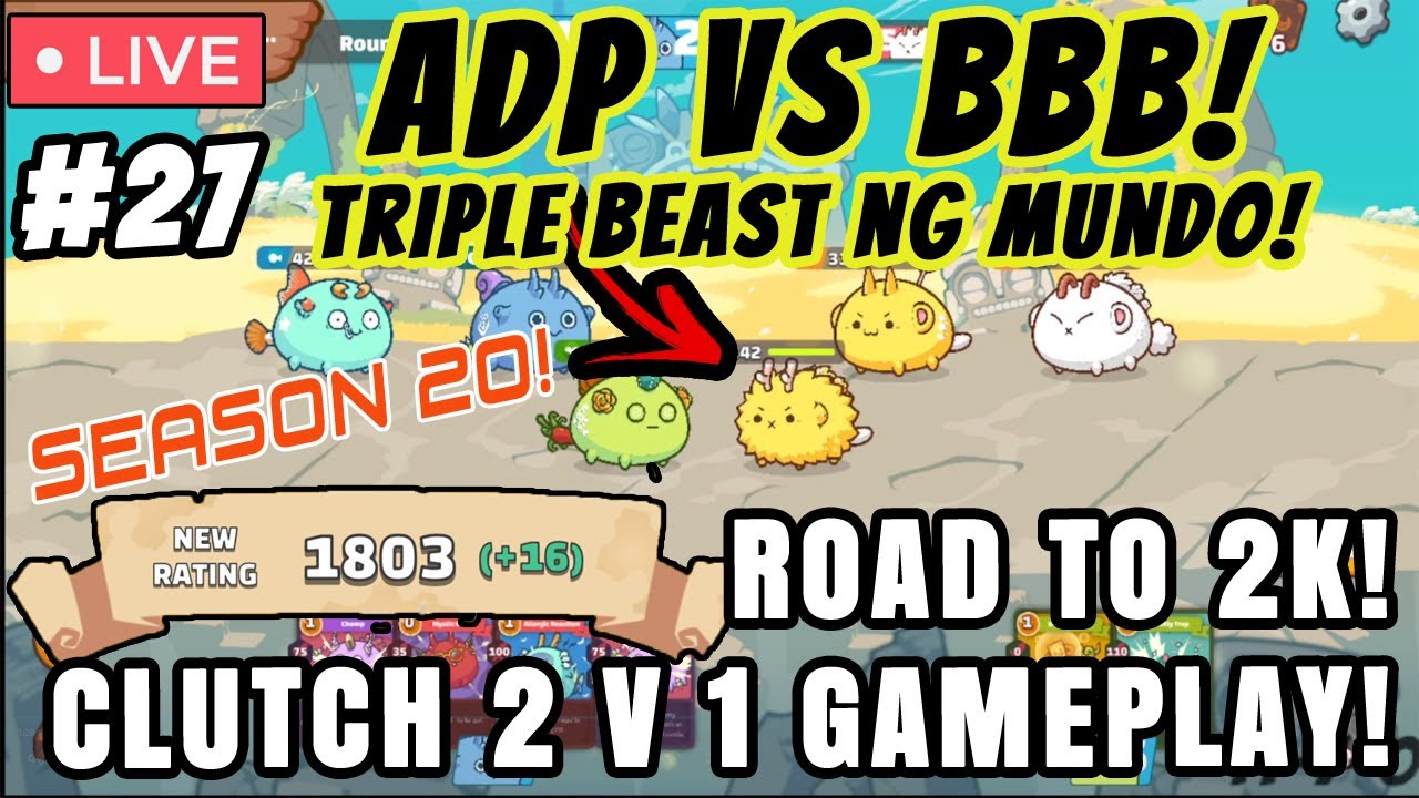 1.8K MMR TERMI AQUA PLANT AXIE STRATEGY & TIPS #27 SEASON 20 AXIE | ADP VS TRIPLE BEAST! | LOKIN