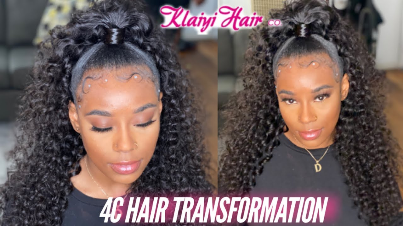 Half Up Half Down Sew In On 4c Hair Ft Klaiyi Hair Co Youtube