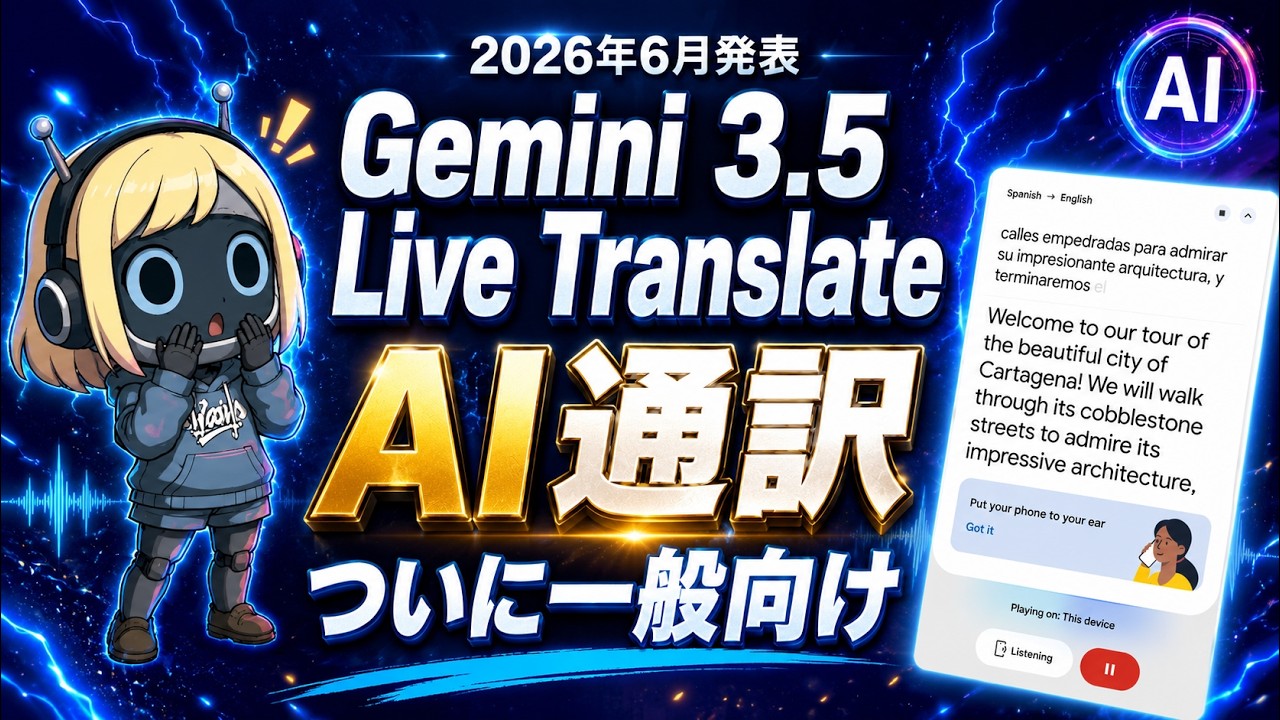 【AI翻訳モデル】Gemini 3.5 Live Translateが革命的|使い方と活用シーンを全解説