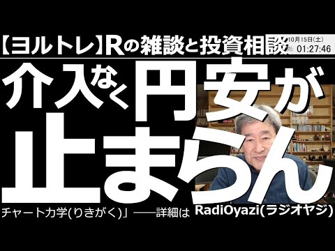 【ラジオヤジのヨルトレ】介入なく円安が止まらん! 今日の為替市場では、円が際限なく売られており、間もなく149円台に突入かという動きになっている。売り方にとって頼みの綱である介入も入らず、絶望的円安。