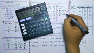Decision Theory Decision Making Under Uncertainty Statistics Maximin Maximax Laplace