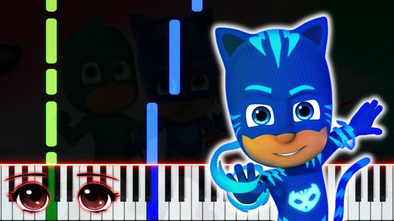 Piano easy | PJ Masks - Intro Theme | PVisualiano - YouTube