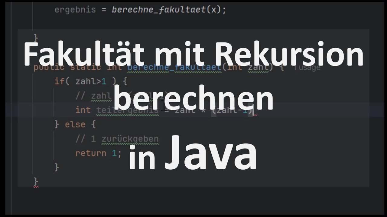 Fakultät mit Rekursion berechnen (in Java) - YouTube