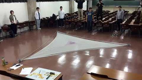 Deployment test of 5m triangular membrane