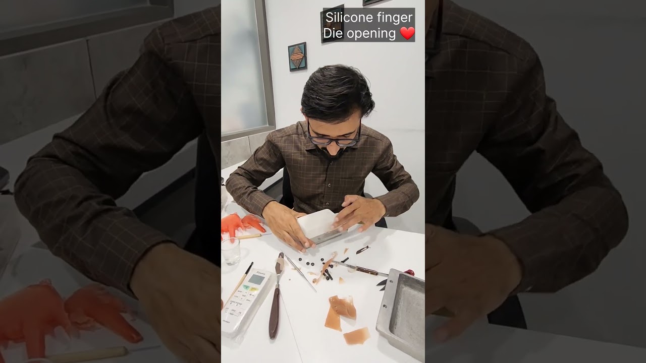 Silicone Artificial Finger -Making process ❤️  #artificialfinger #finger #artificiallimbs