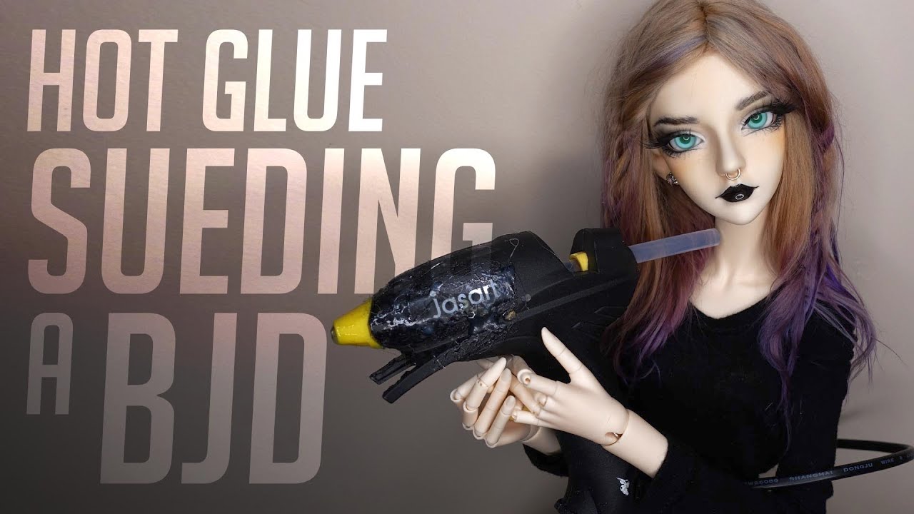 How to hot glue suede your BJD YouTube