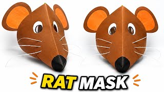 How to make a Rat mask with paper easy DIY rat mask animal mask craft