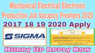 Mechanical Electrical Electronic Production Job Vacancy for Freshers 2020 |Engineering Job 2020