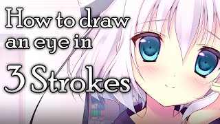 How to draw an Anime eye in 3 strokes [Voice-over Tutorial]