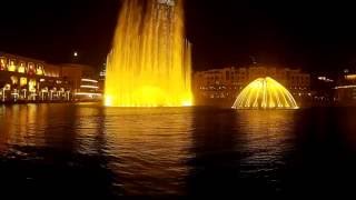 Burj Kahlifa, Dubai. Amazing Dancing Fountain Display June 2015- Amvaj (Waves)