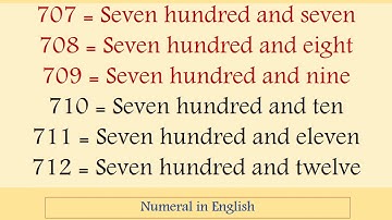 English Numbers 701 – 800 in words | spellings | 711 = Seven Hundred and Eleven