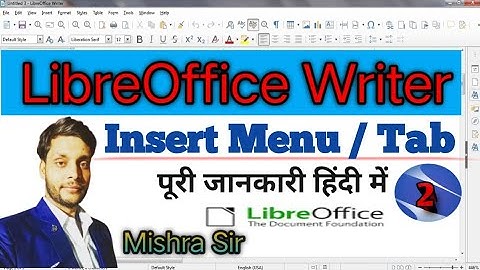 Insert Menu In LibreOffice Writer | Insert Menu In Writer In Hindi