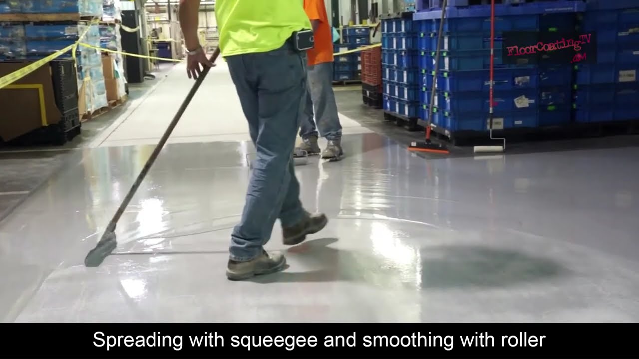 How to Apply Industrial Epoxy Floor Coating & Line Striping YouTube