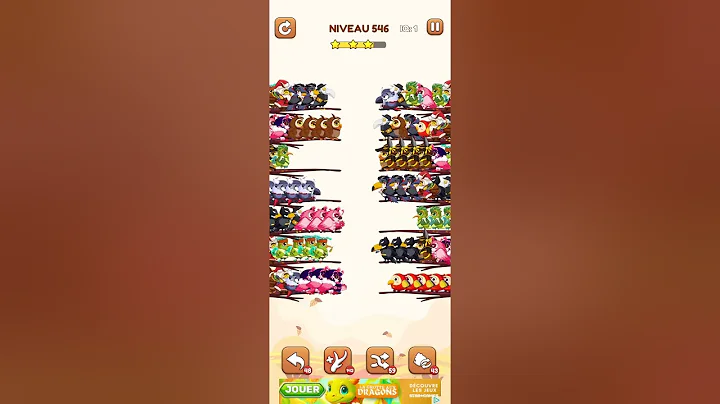 bird sort 2 color puzzle solution niveau 546 #games #gaming #puzzle #puzzlegame #androidgames