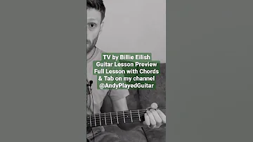 TV by Billie Eilish Guitar Lesson Preview 🎸#shorts