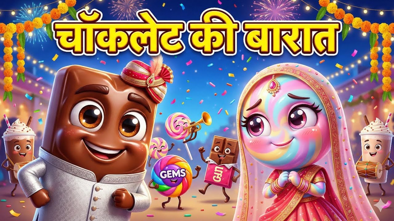 Chocolate Ki Baraat 🍫🎉 | Candy Wedding Song | Fun Hindi Rhymes for Kids | Kids Song