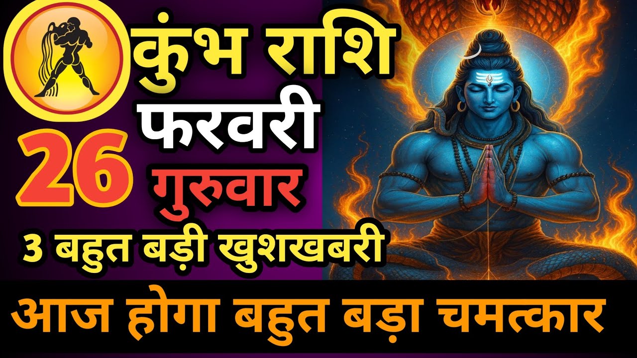 कुंभ राशि। 25 फरवरी 2026। सफलता की सीढ़ी चढ़ने वाले हो, जो पहले देखेगा वही पाएगा। देखो जल्दी #कुंभ