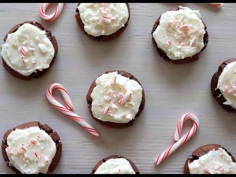 Dessert Recipe: Frosted Peppermint Brownie Cookies by CookingForBimbos.com