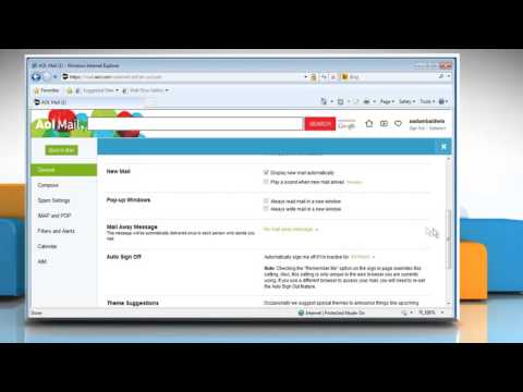 How to disable the pop-up window in the AOL® Mail settings