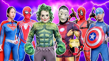 JOKER Pretends to Be a Superhero at Spider-Man’s Birthday Party! (Funny Action Real Life )